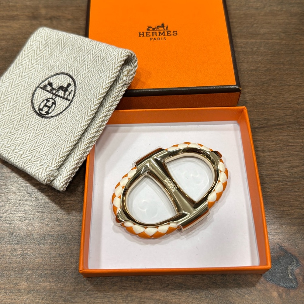 HERMES Chaine d'Ancre Tressee scarf 90 ring